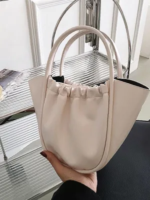 Vvsha Minimalist Ruched Detail Tote Bag   Women Tote Bags