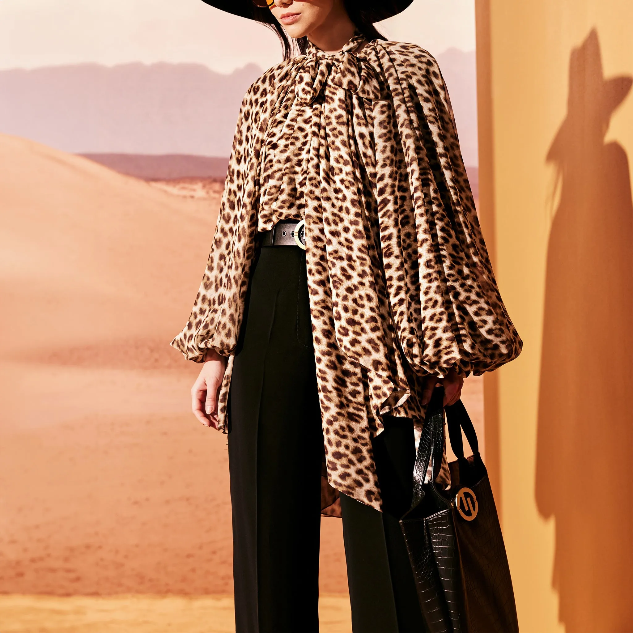 Wild Animal Print Shirt With Black Trouser
