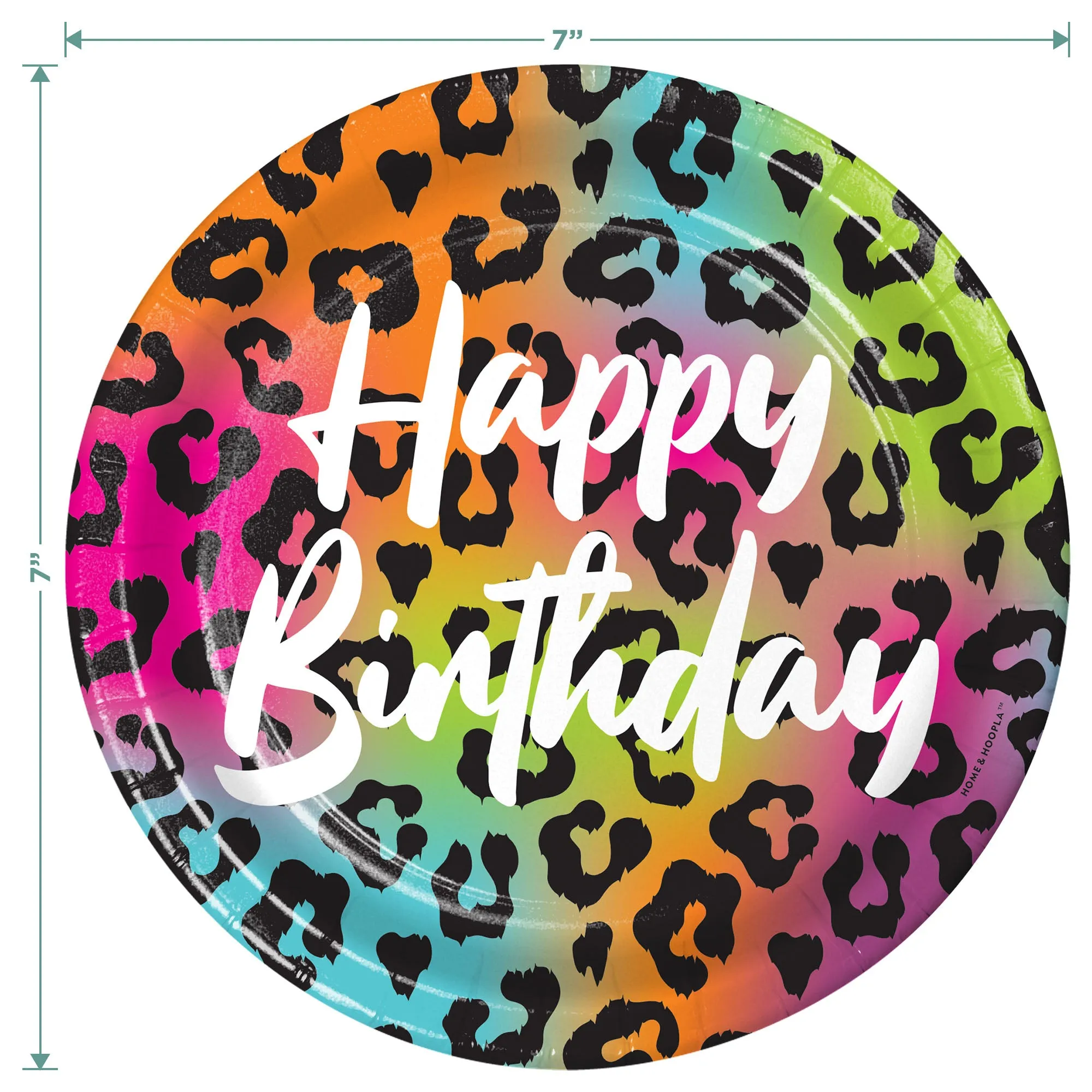 Wild Child Happy Birthday Animal Print Paper Plates and Peace Sign Napkins (Serves 16)