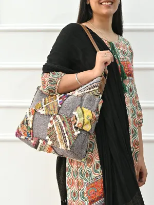 WINKED - VINTAGE FABRIC PATCHWORK HAND  BAG