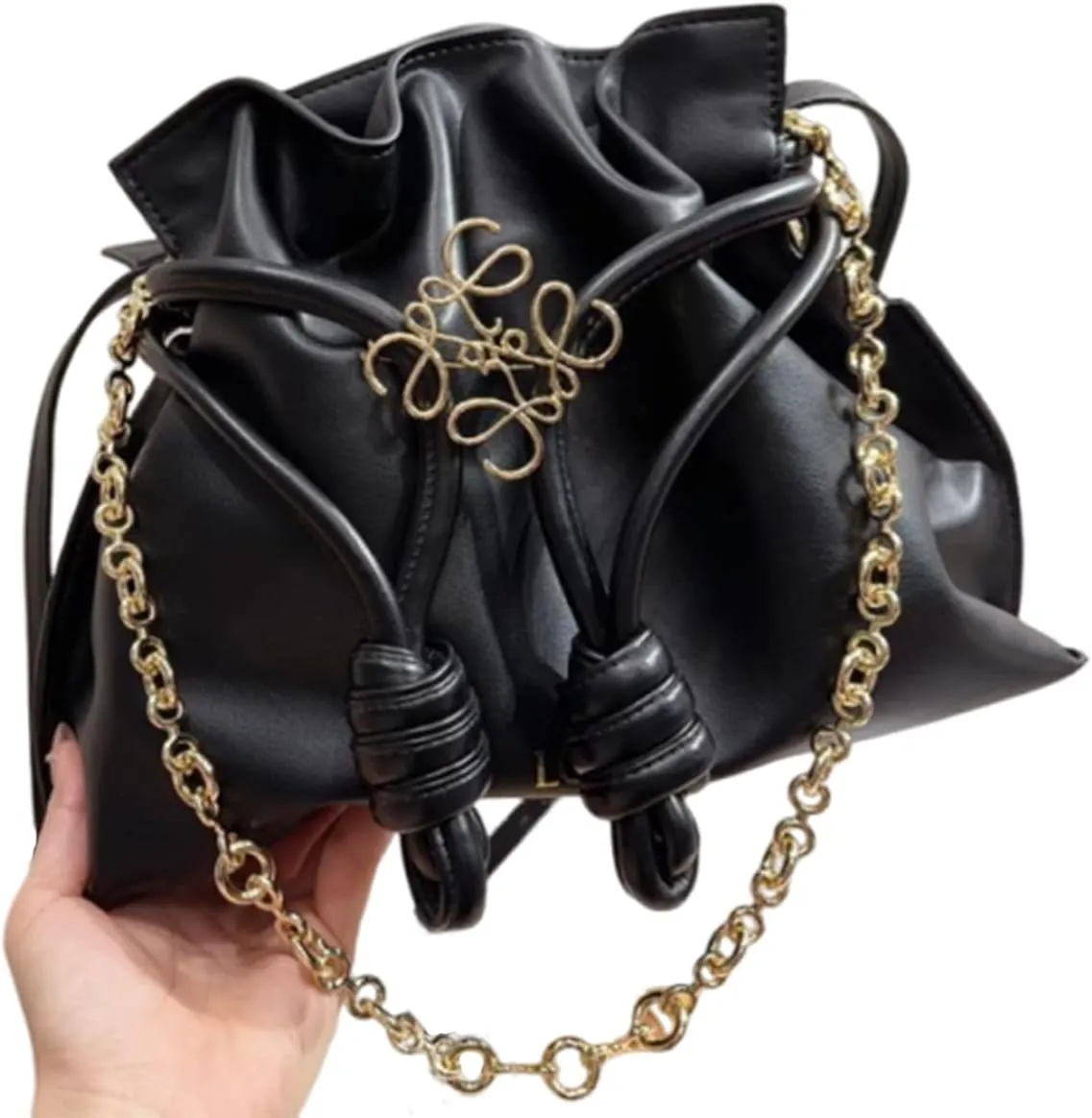 Women Leather Hobo Shoulder Bags Soft Drawstring Purses with Metal Pin Armpit Bag Top Handle Bags for Women